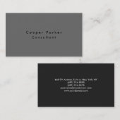 シンプルプレーンエレガント薄暗いグレーのテクスチャプロフェッショナル 名刺 (正面/裏面)