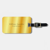 シンプルプレーンエレガント金ゴールドカラーミニマルモダンリスト ラゲッジタグ (正面横)
