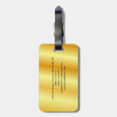 シンプルプレーンエレガント金ゴールドカラーミニマルモダンリスト ラゲッジタグ (裏面縦)