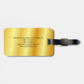 シンプルプレーンエレガント金ゴールドカラーミニマルモダンリスト ラゲッジタグ (裏面横)