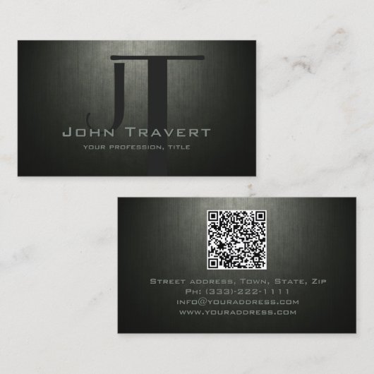 シンプルプレーンカスタムモノグラム不動産仲介業者 名刺 (正面/裏面)