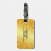 シンプルプレーンクラシカル金ゴールド色 ラゲッジタグ (裏面縦)