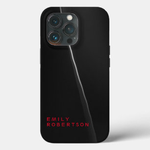 シンプルプレーングレーブラックトレンディーミニマモダンリスト iPhone 13 PROケース