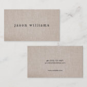 シンプルプレーンタンベージュリネンルック 名刺 (正面/裏面)