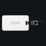 シンプルプレーントレンディーホワイトプロフェッショナルクリエイティブ ラゲッジタグ<br><div class="desc">ユニークトレンディーモダンミニマルテンプレートデザイン。</div>