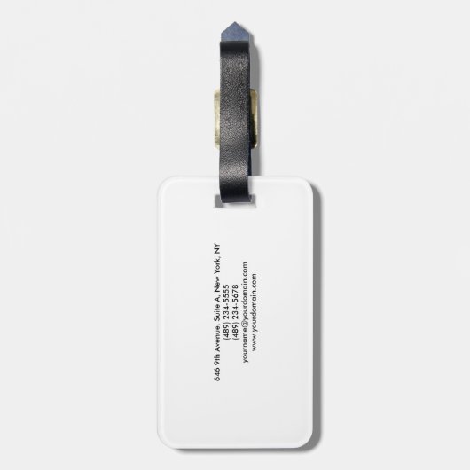 シンプルプレーントレンディーホワイトプロフェッショナルクリエイティブ ラゲッジタグ (裏面縦)