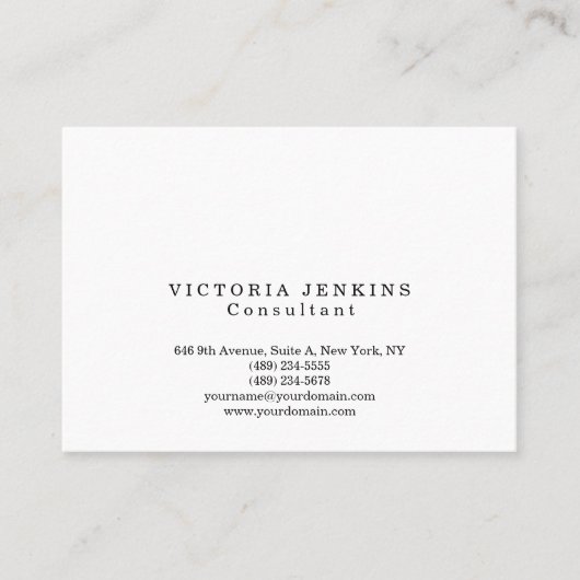 シンプルプレーントレンディーホワイトプロフェッショナルクリエイティブ 名刺 (正面)