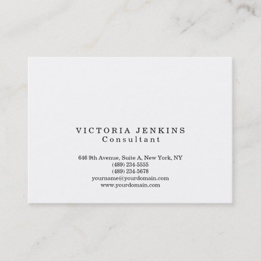 シンプルプレーントレンディーホワイトプロフェッショナルクリエイティブ 名刺 (正面)