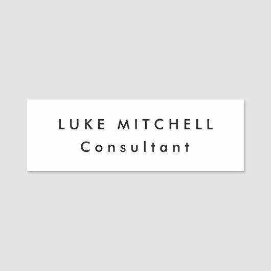 シンプルプレーントレンディーホワイトプロフェッショナルクリエイティブ 名札 (正面)