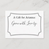 シンプルプレーンブライダルシャワーブラック&ホワイト エンクロージャーカード (裏面)