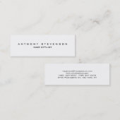 シンプルプレーンプロフェッショナルホワイト美容師ミニ スキニー名刺 (正面/裏面)