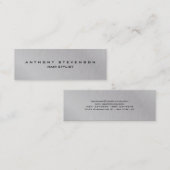 シンプルプレーンプロフェッショナル美容師グレー スキニー名刺 (正面/裏面)