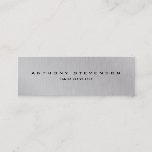 シンプルプレーンプロフェッショナル美容師グレー スキニー名刺 (正面)