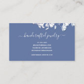 シンプルプレーンミュート青い花スケッチフローラシック 名刺 (裏面)