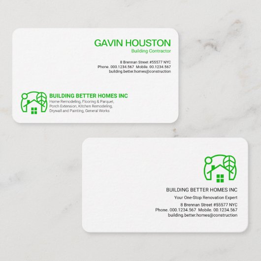 シンプルプレーンモダンプロフェッショナルスタイリッシュホームアイコン 名刺 (正面/裏面)