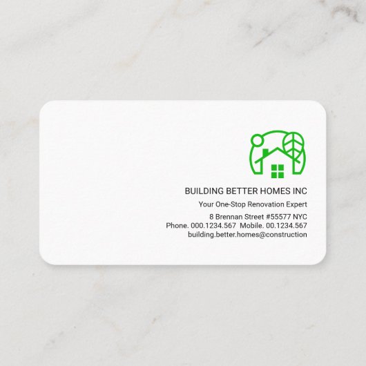 シンプルプレーンモダンプロフェッショナルスタイリッシュホームアイコン 名刺 (裏面)