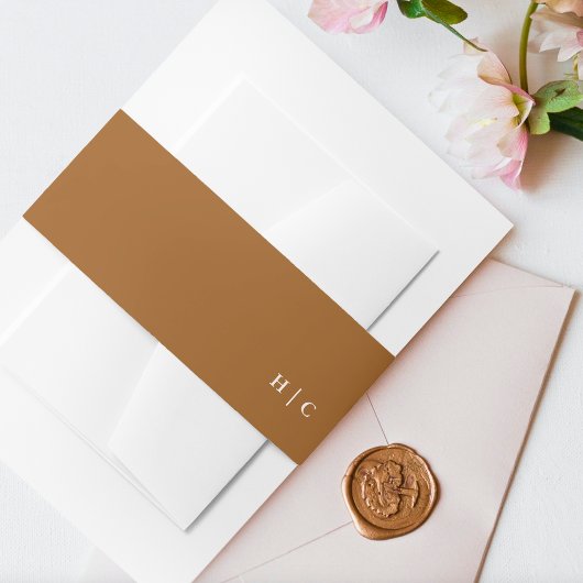 シンプルプレーンモダン文字テラコッタ結婚デザート 招待状ベリーバンド