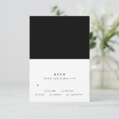 シンプルプレーンモダン文字ブラックオニックス砂漠結婚の 出欠カード (スタンド正面)