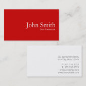 シンプルプレーンレッドデットカウンセラー名刺 名刺 (正面/裏面)