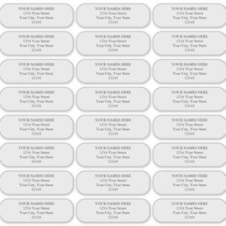 シンプルプレーン丸いコーナー住所 シール