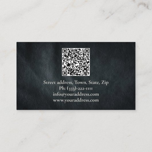 シンプルプレーン濃い灰色のレザーパターンパーソナル 名刺 (裏面)