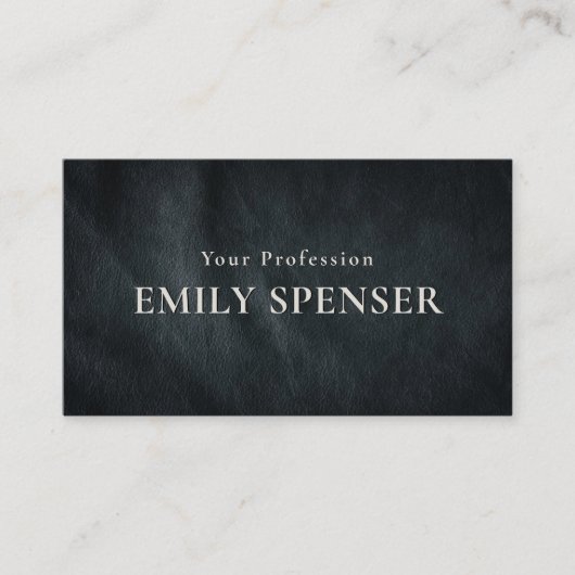 シンプルプレーン濃い灰色のレザーパターンパーソナル 名刺 (正面)