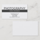 シンプルプレーン灰色ホワイトフォトグラファー名刺 名刺 (正面/裏面)