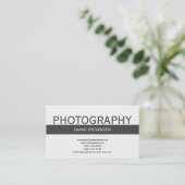 シンプルプレーン灰色ホワイトフォトグラファー名刺 名刺 (スタンド正面)