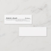 シンプルプレーン白黒ミニマモダンリスト スキニー名刺 (正面/裏面)