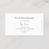 シンプルプレーン白黒モノグラムクラシック付 名刺 (裏面)