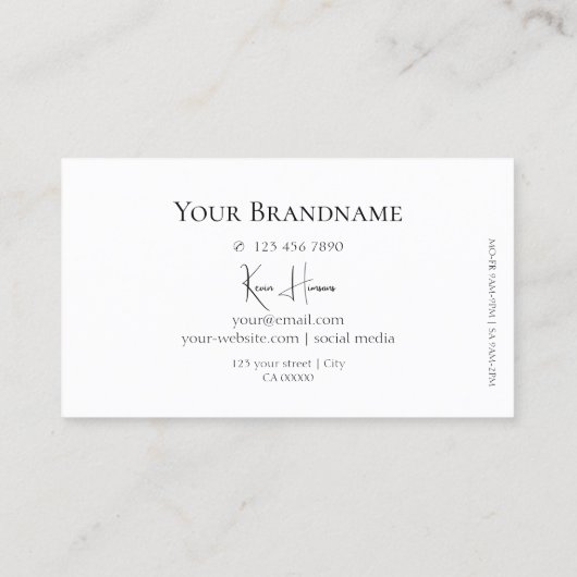 シンプルプレーン白黒モノグラムクラシック付 名刺 (裏面)