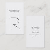 シンプルプレーン白黒モノグラム名刺 名刺 (正面/裏面)