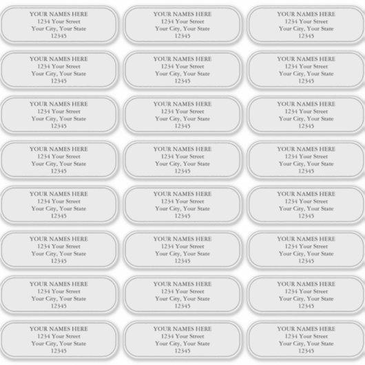 シンプルプレーン縁ど角丸住所 シール (正面)