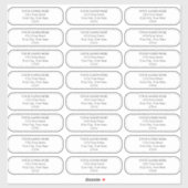 シンプルプレーン縁ど角丸住所 シール (シート)