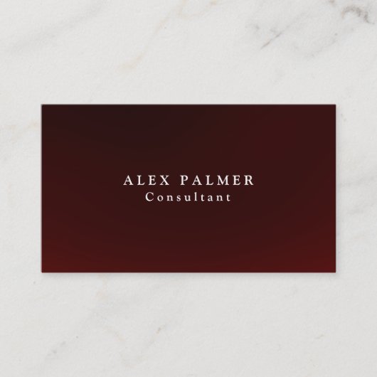 シンプルプレーン茶色がかった赤の背景オリジナル 名刺 (正面)