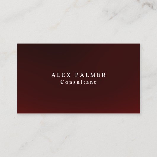 シンプルプレーン茶色がかった赤の背景オリジナル 名刺 (正面)