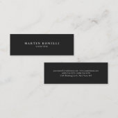 シンプルプレーン薄型プロフェッショナルグレー名刺 スキニー名刺 (正面/裏面)