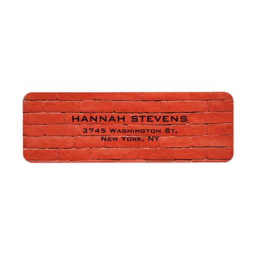 シンプルプレーン赤みがかったオレンジ色のエレガント壁 ラベル (正面)