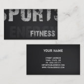 シンプルプレーン銀フィットネストレーナークールカード 名刺 (正面/裏面)