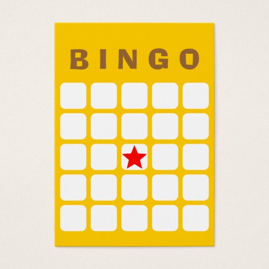 シンプルプレーン黄色5x5 DIYビンゴカード (正面)