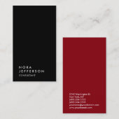 シンプルプレーン・ブラック・レッド・トレンディー・コンサルタント 名刺 (正面/裏面)