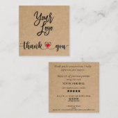 シンプルプロゴ感謝していを注文する際のクラフト スクエア名刺 (正面/裏面)