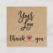 シンプルプロゴ感謝していを注文する際のクラフト スクエア名刺 (正面)