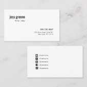 シンプルプロフェッショナルのソーシャルメディアのアイコン 名刺 (正面/裏面)