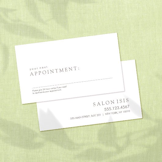 シンプルプロフェッショナルアポイントメントアラーム 予約カード