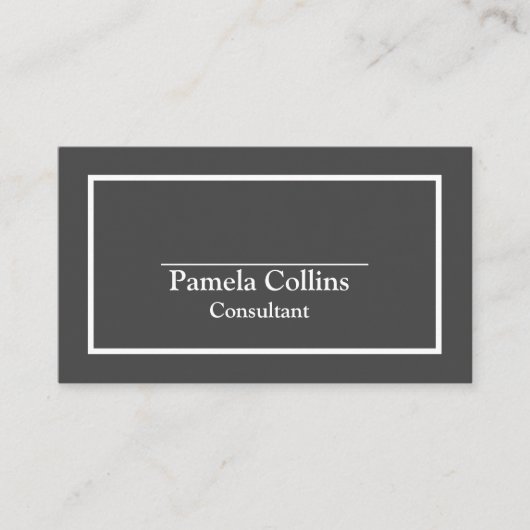 シンプルプロフェッショナルエレガンスエレガントモダングレイ 名刺 (正面)