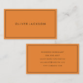 シンプルプロフェッショナルオレンジとミニマル縁どリスト 名刺 (正面/裏面)