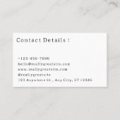 シンプルプロフェッショナルカスタム写真、Qrコード 名刺 (裏面)