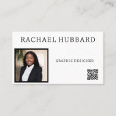 シンプルプロフェッショナルカスタム写真、Qrコード 名刺 (正面)