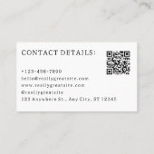 シンプルプロフェッショナルカスタム写真、Qrコード 名刺 (裏面)